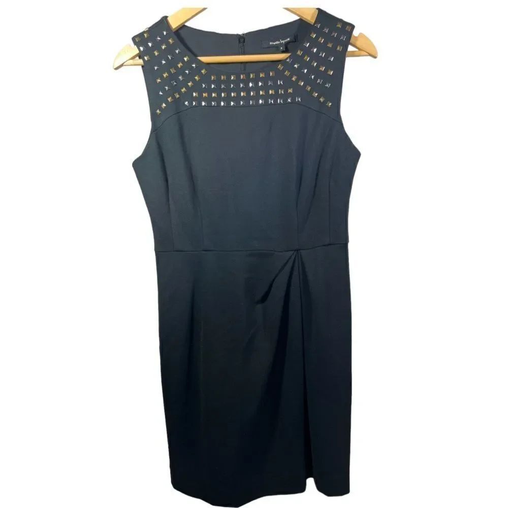 NANETTE LEPORE Women’s Y2K Caravan Studded Sleeveless Jersey Dress Black Size 6